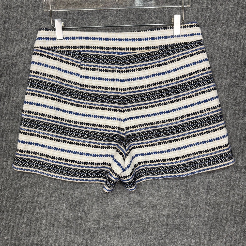 Gap Shorts Womens 12 Blue Black White Woven High Rise Side Zip Cotton Blend Boho - Picture 4 of 14